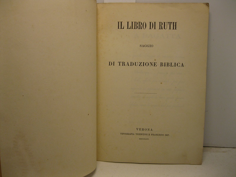 Il libro di Ruth. Saggio di traduzione biblica